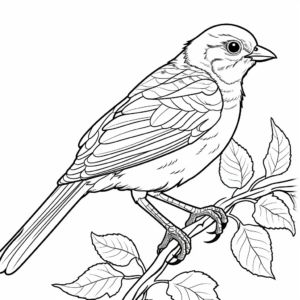 Wildlife Sparrow Coloring Pages for Adults 2