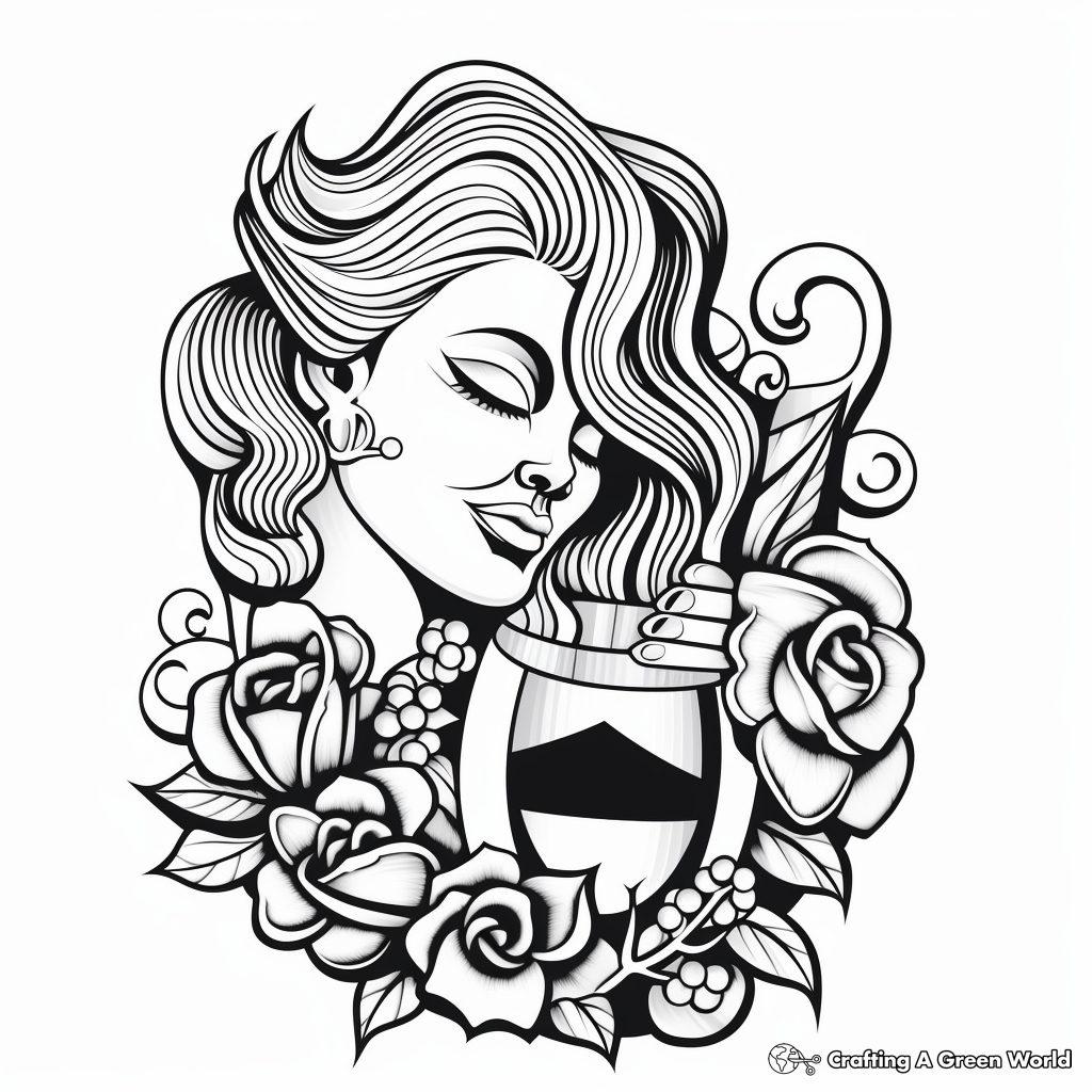 Wine Lovers' Stress Relief Coloring Pages 1
