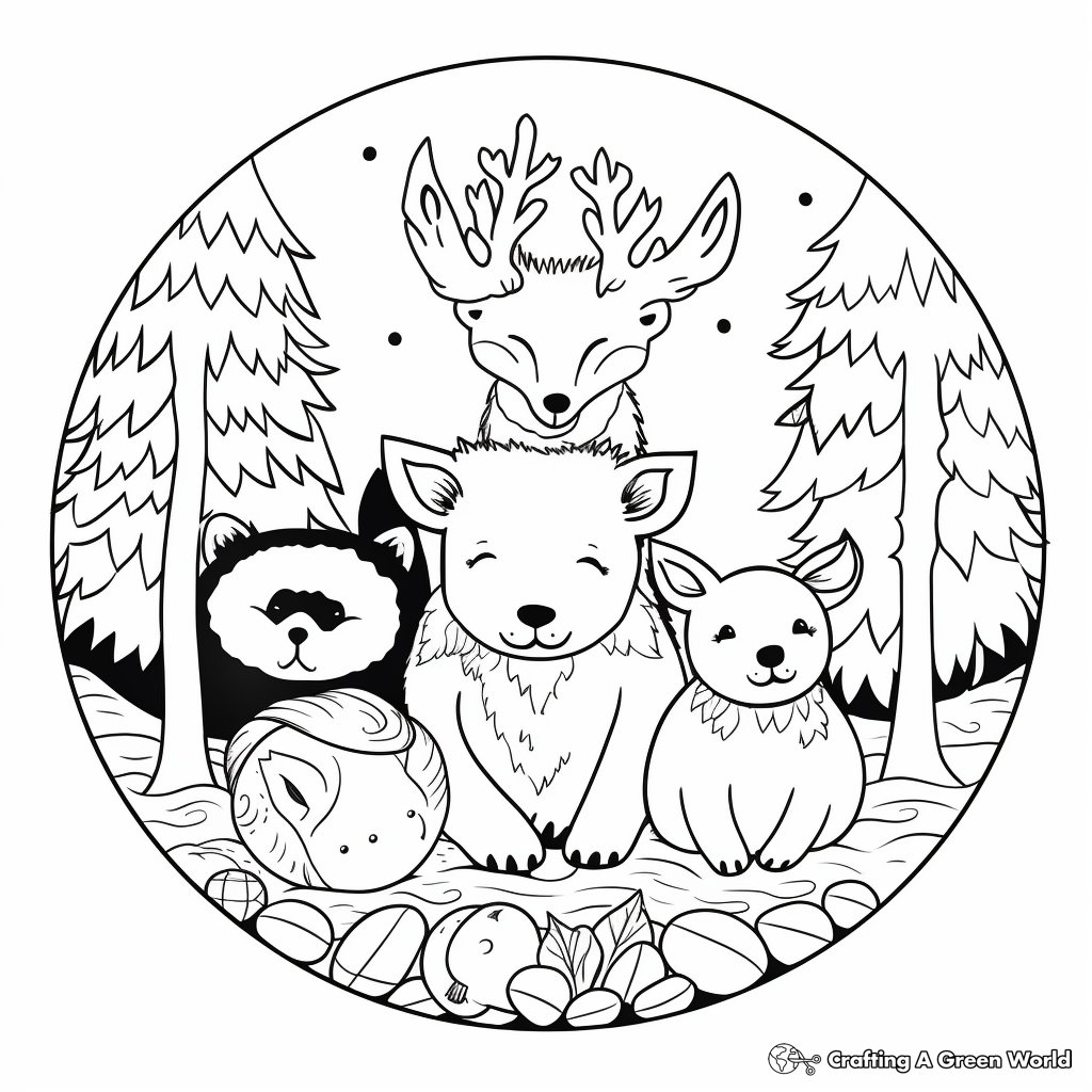 Winter Animals Hibernating Coloring Pages 1