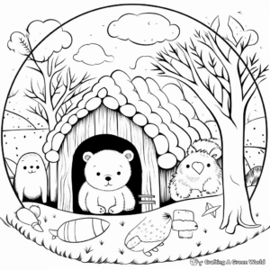 Winter Animals Hibernating Coloring Pages 3