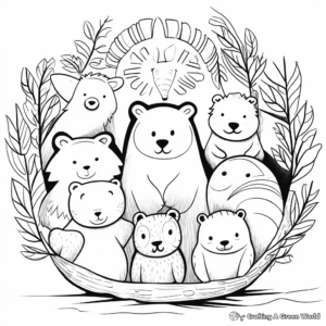 Winter Animals Hibernating Coloring Pages 4