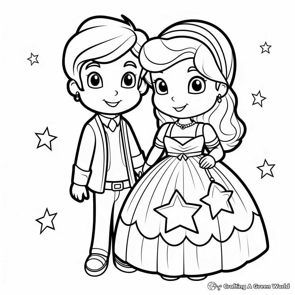 Winter Ball: Princess and Prince Coloring Pages 2