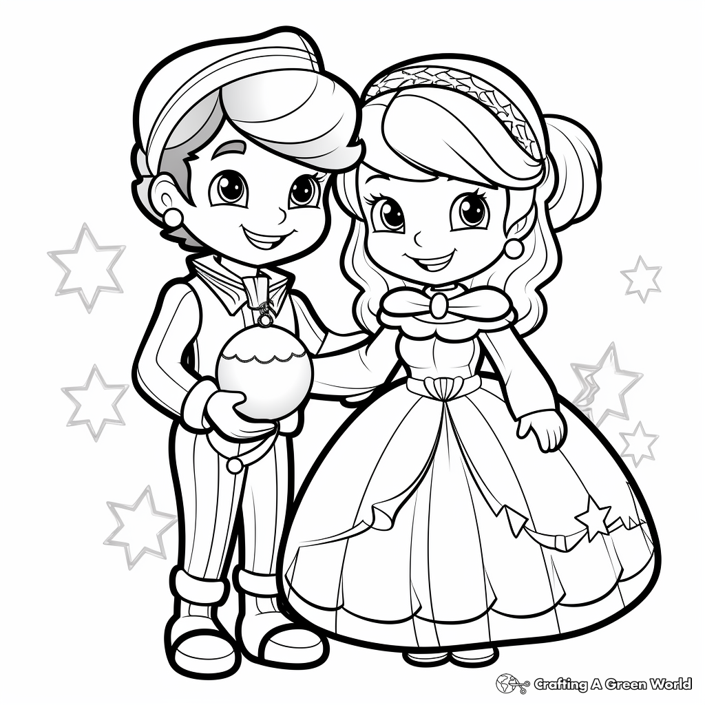 Winter Ball: Princess and Prince Coloring Pages 4