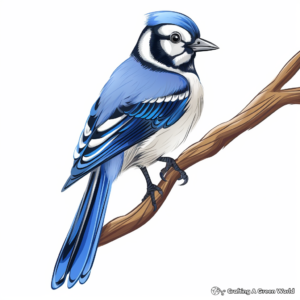Winter Blue Jay Coloring Pages 2