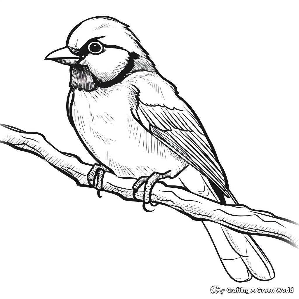 Winter Blue Jay Coloring Pages 4
