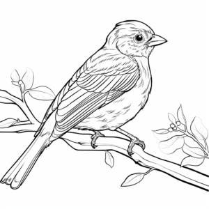Winter Oriole Coloring Page 1