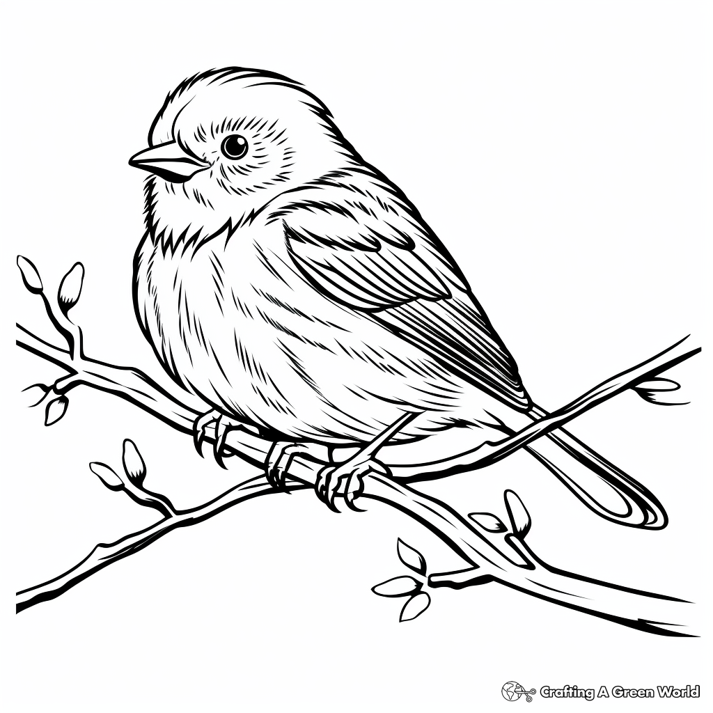 Winter Oriole Coloring Page 3