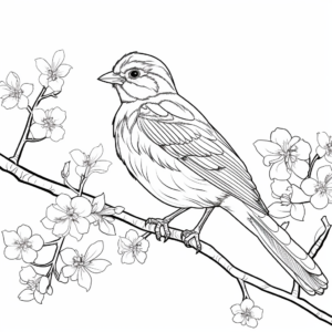 Winter Oriole Coloring Page 4