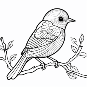 Winter Robin Coloring Pages 1