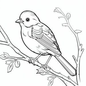 Winter Robin Coloring Pages 2