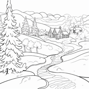 Winter Scene Cardinal Coloring Pages 4