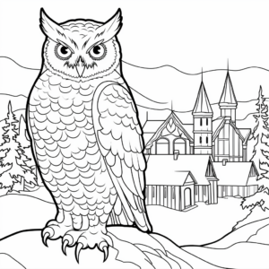 Winter Scene with Snowy Owl 1