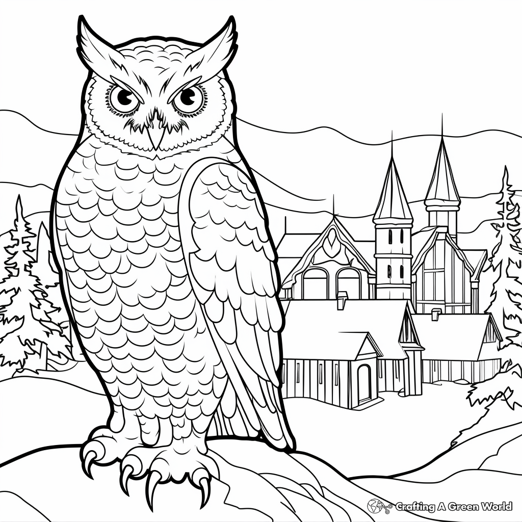 Winter Scene with Snowy Owl 1