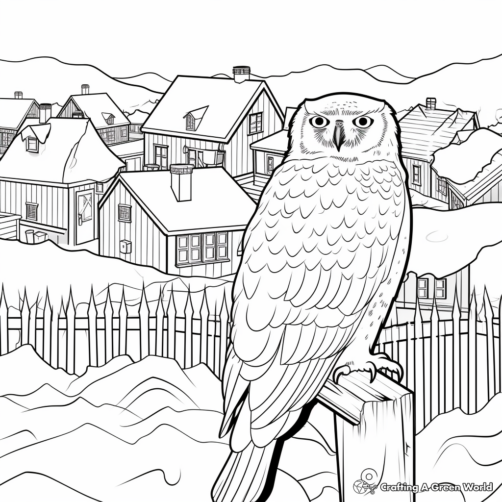 Winter Scene with Snowy Owl 3