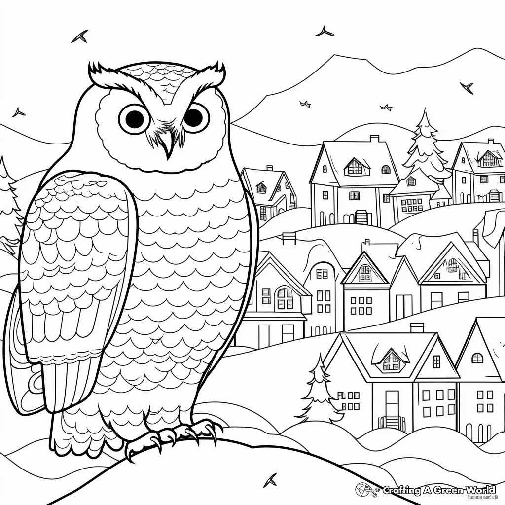 Winter Scene with Snowy Owl 4