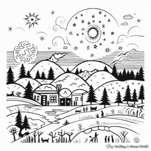 Winter Solstice Traditions around the World Coloring Pages 1