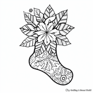 Winter Theme: Snowflake Socks Coloring Pages 1