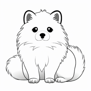 Winter-themed Arctic Fox Coloring Pages 1