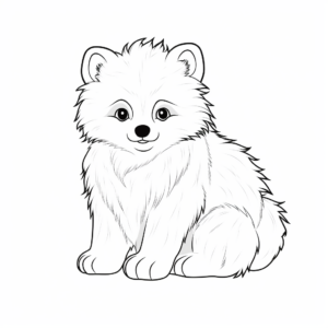 Winter-themed Arctic Fox Coloring Pages 2