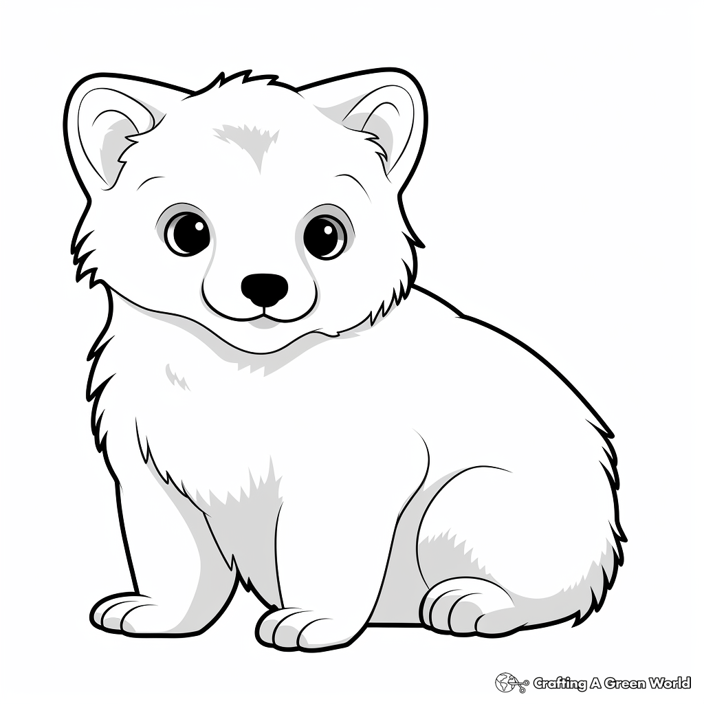 Winter-themed Arctic Fox Coloring Pages 4