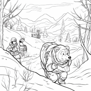 Winter Themed Bear Hunt Coloring Pages 4