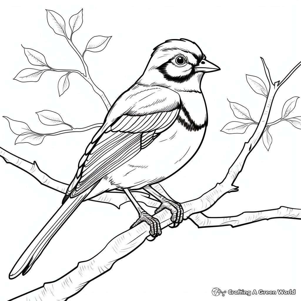 Winter's Blue Jay Brilliance Coloring Pages 1