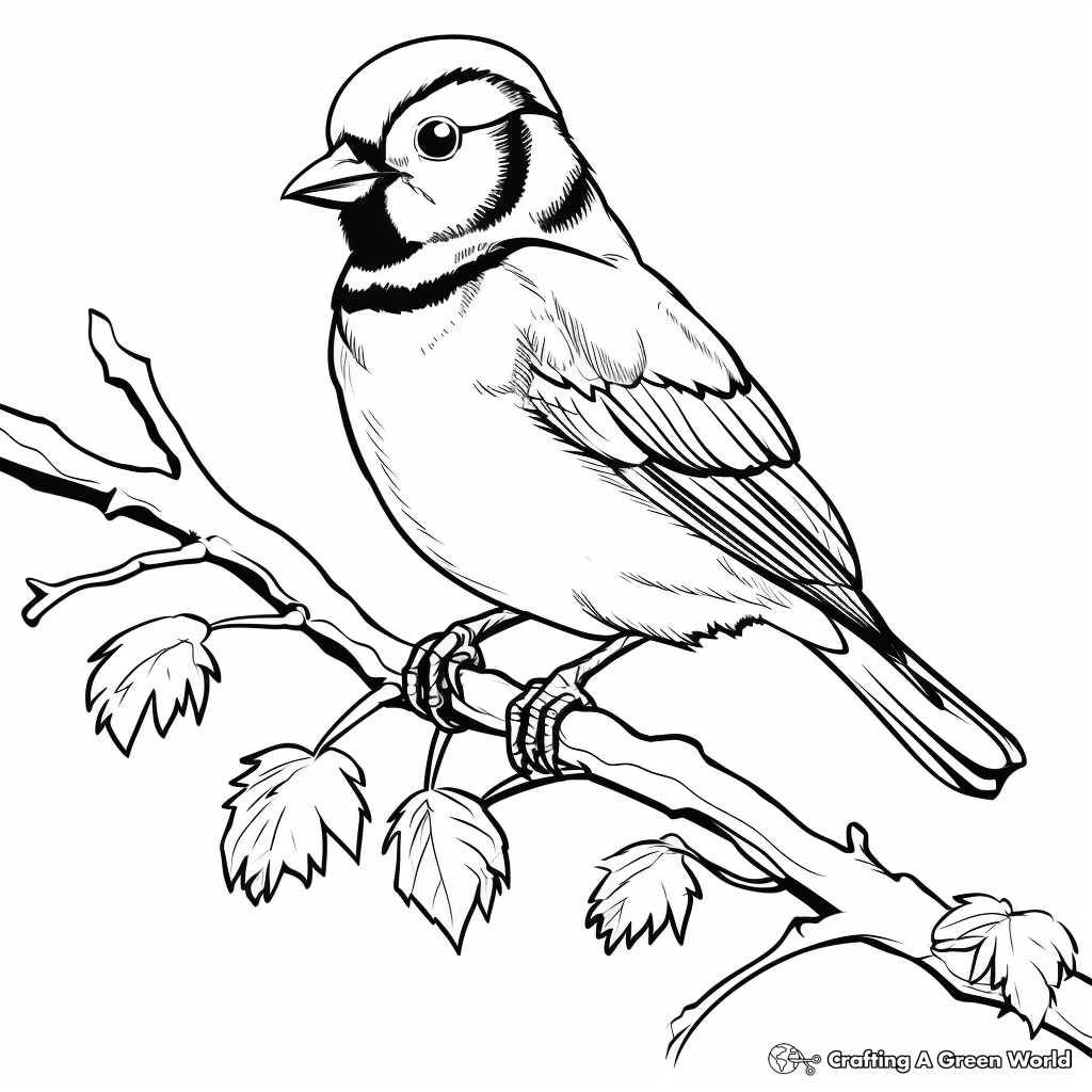 Winter's Blue Jay Brilliance Coloring Pages 2