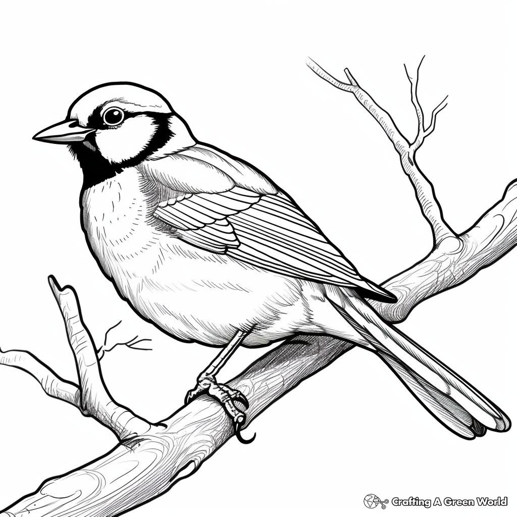 Winter's Blue Jay Brilliance Coloring Pages 3