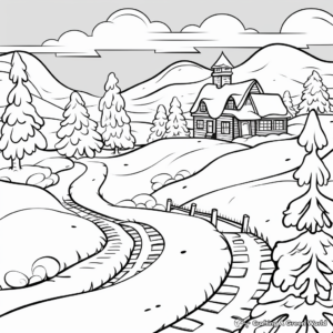 Wintry Landscape Coloring Pages 2