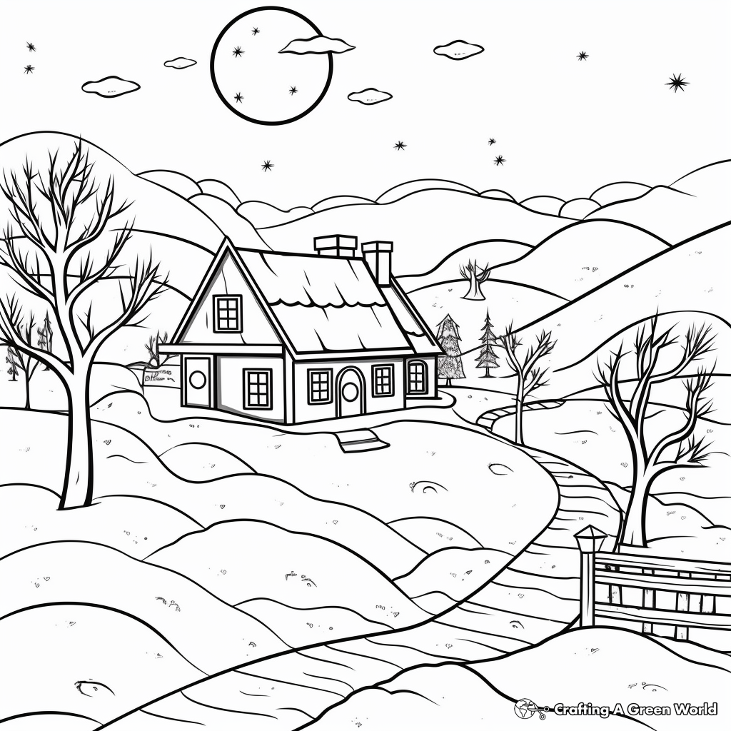 Wintry Landscape Coloring Pages 4