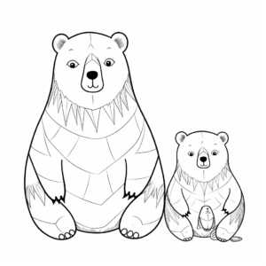 Wombat Family: Parent and Baby Wombat Coloring Pages 1
