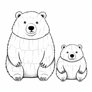 Wombat Family: Parent and Baby Wombat Coloring Pages 2
