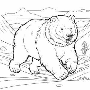 Wombat in Action: Running Wombat Coloring Pages 1
