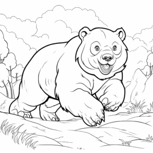 Wombat in Action: Running Wombat Coloring Pages 3