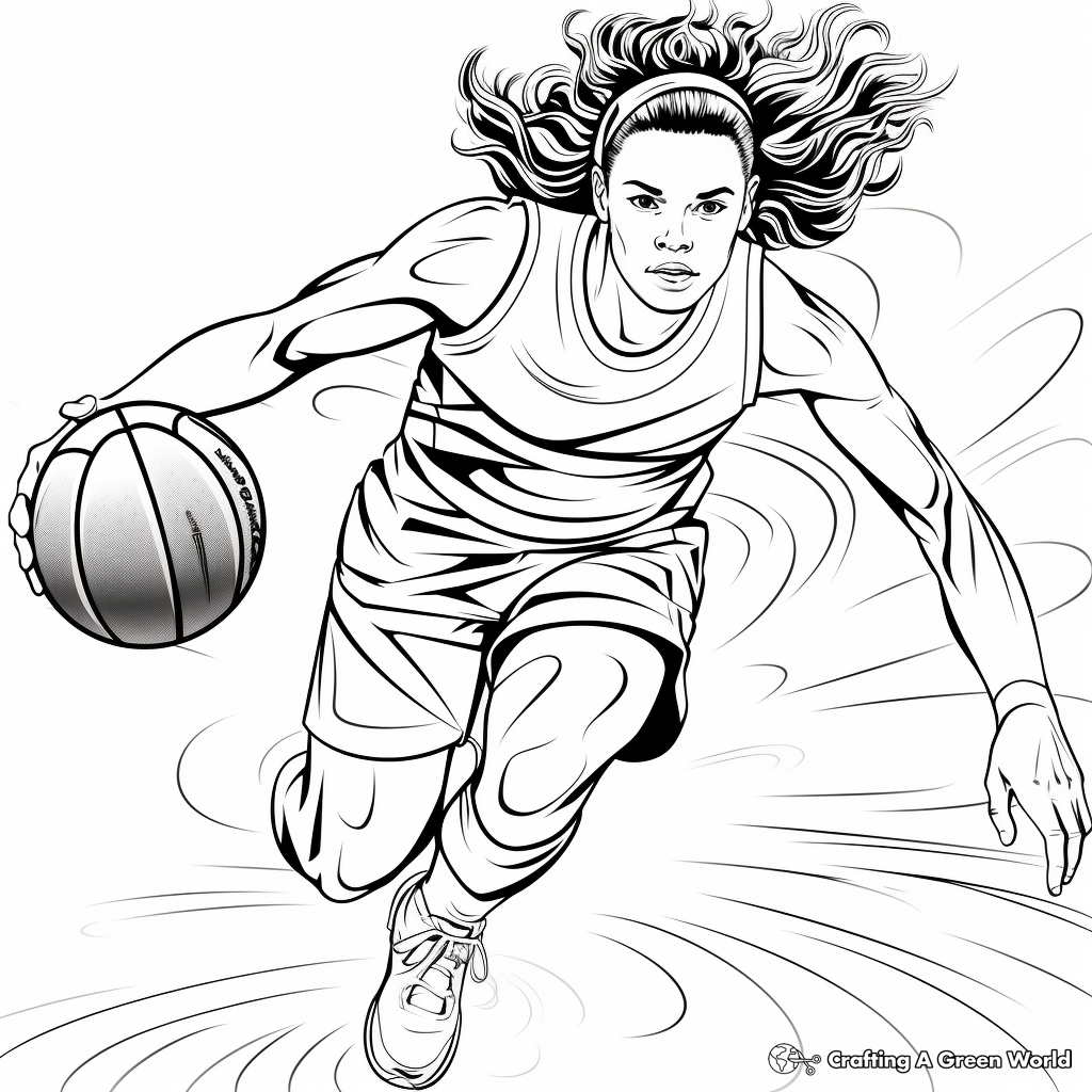 Women’s Professional Basketball Players Coloring Pages 1