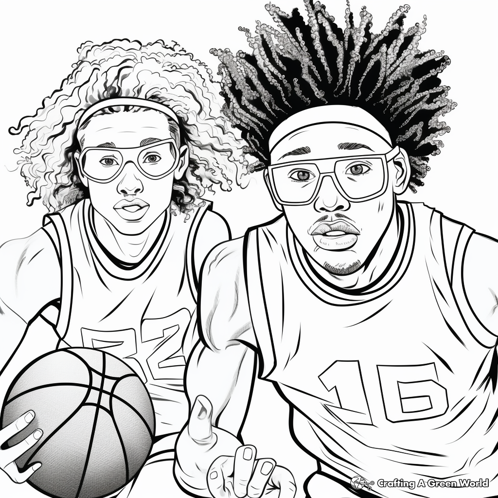 Women’s Professional Basketball Players Coloring Pages 4