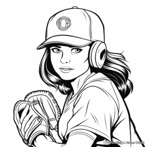 Women's Baseball History Coloring Pages 4