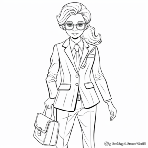 Women's Business Suit Coloring Pages 3