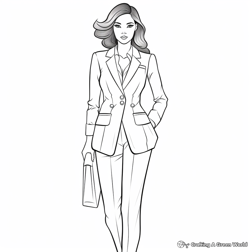 Women's Business Suit Coloring Pages 4