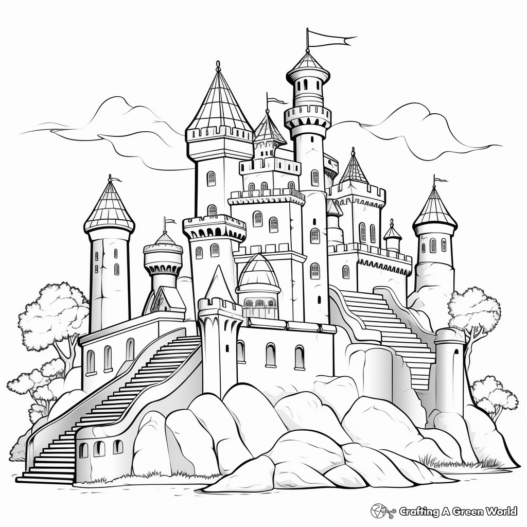 Wonderful Castle Coloring Pages 1