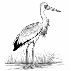 Wonderful Marabou Stork Coloring Pages 1
