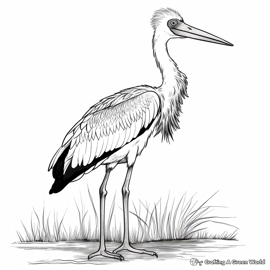 Wonderful Marabou Stork Coloring Pages 1