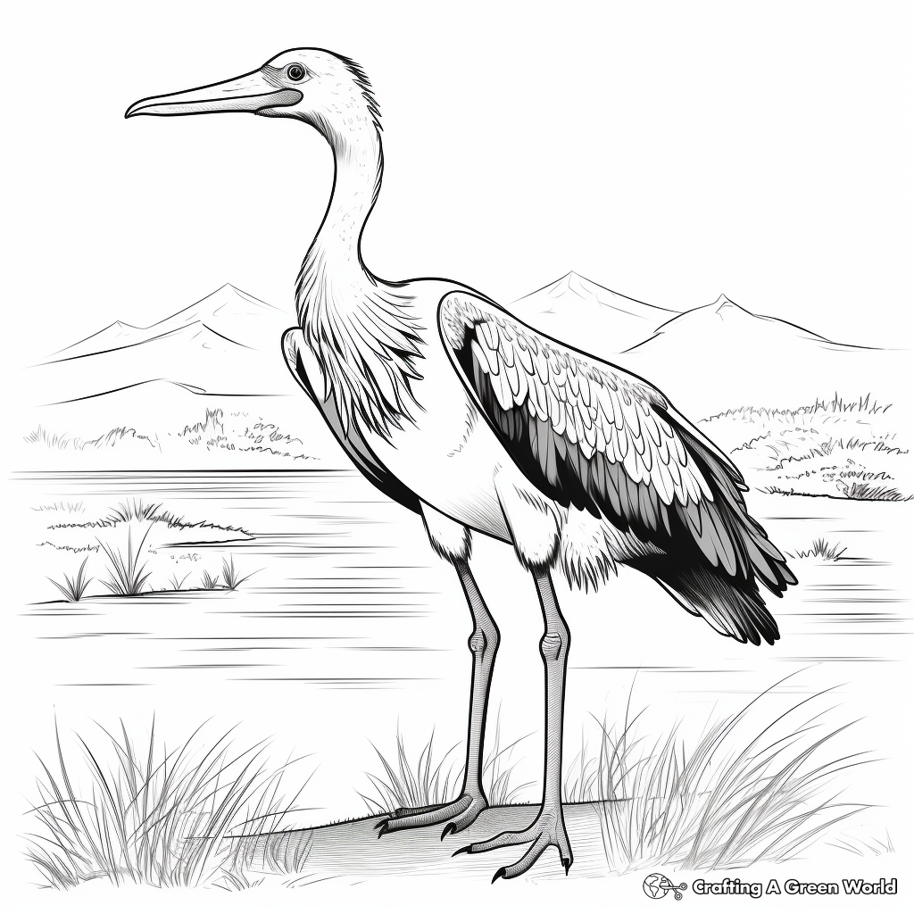Wonderful Marabou Stork Coloring Pages 2