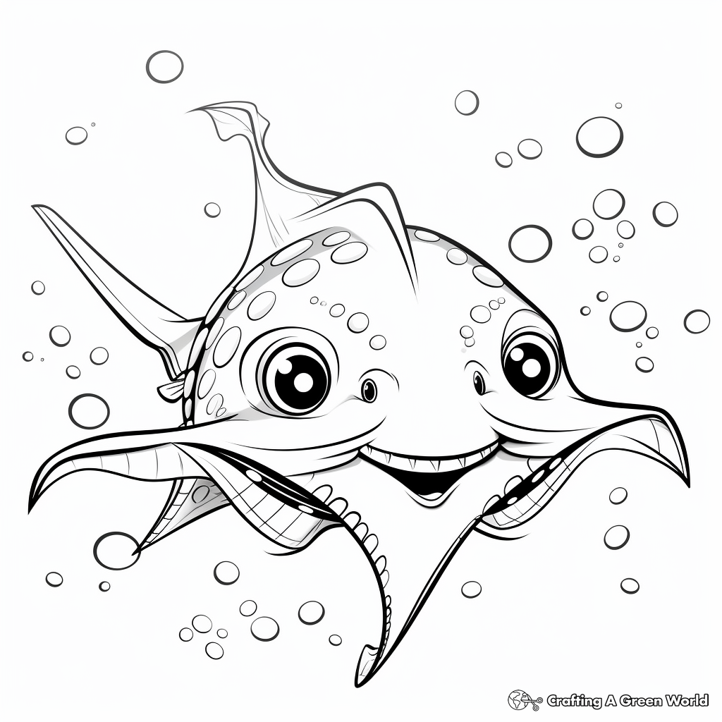 Wonderful Stingray Coloring Pages for Kids 3