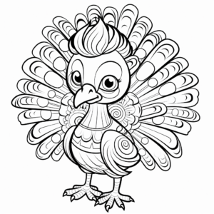 Wonderful Thanksgiving Turkey Coloring Pages 3