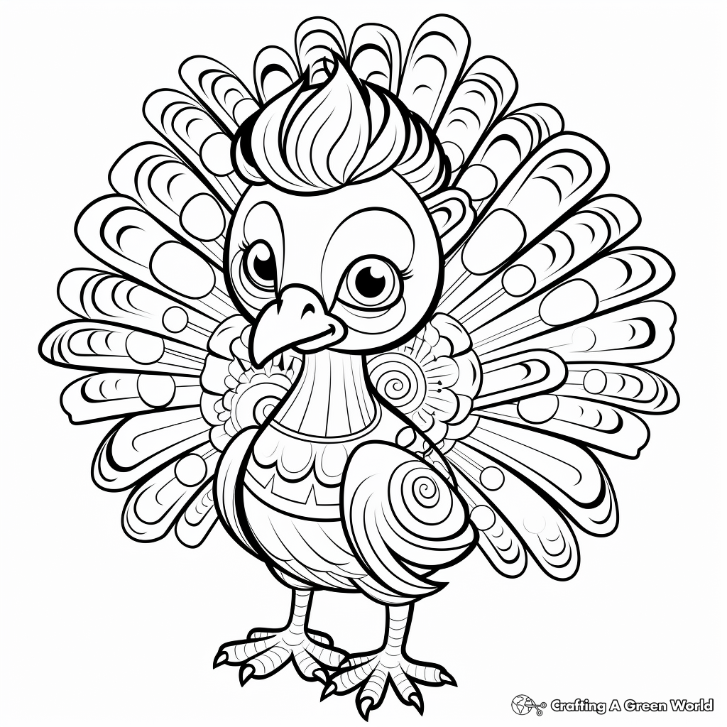 Wonderful Thanksgiving Turkey Coloring Pages 3