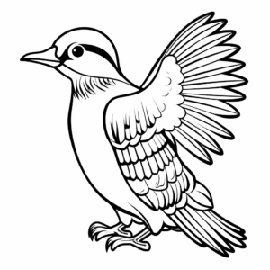 Wonderful Woodpecker In Winter Coloring Pages 2