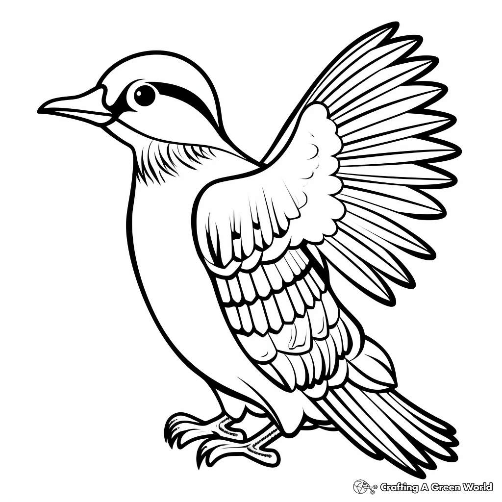 Wonderful Woodpecker In Winter Coloring Pages 2