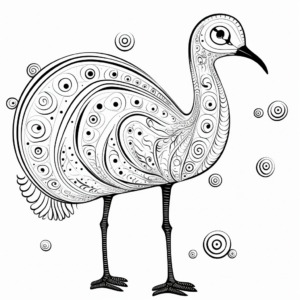 Wonderfully Abstract Ostrich Coloring Sheets 2