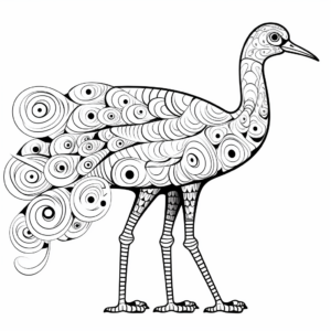 Wonderfully Abstract Ostrich Coloring Sheets 3